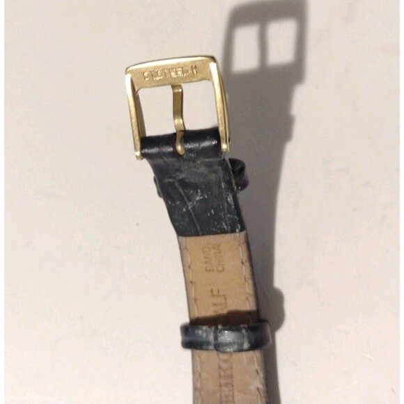 SEIKO Solar V115-0CJ8 Gold Roman Dial Tank 18mm Quartz Women’s Watch Black Calf main image 8